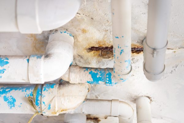 Damaged,Pvc,Water,Pipe,Leak,,,Building,Drainage,Pipes,Crack